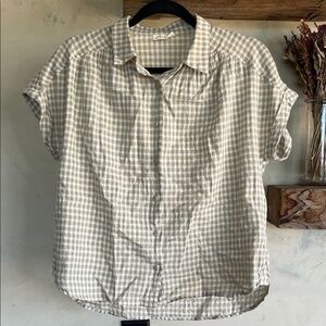 Poetry Beige and sage green gingham Shirt